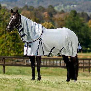 Weatherbeeta Grey/Navy/Burgundy Comfitec Airflow Detach-A-Neck Fly Sheet| Online For Equine