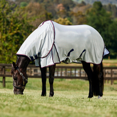 Weatherbeeta Grey/Navy/Burgundy Comfitec Airflow Detach-A-Neck Fly Sheet| Online For Equine