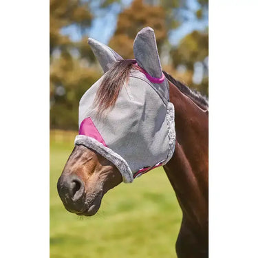 Weatherbeeta Grey/Purple Comfitec Deluxe Durable Mesh Fly Mask With Ears| Online For Equine