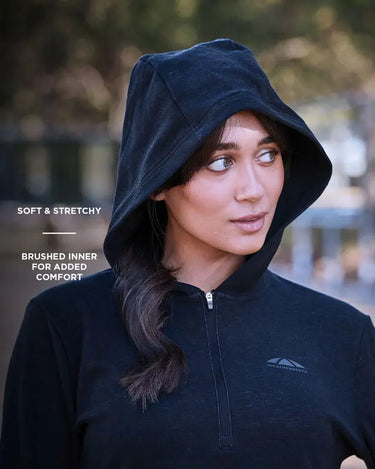 Buy Weatherbeeta London Layer Long Sleeve Top With Hood Dark Navy Marle | Online for Equine