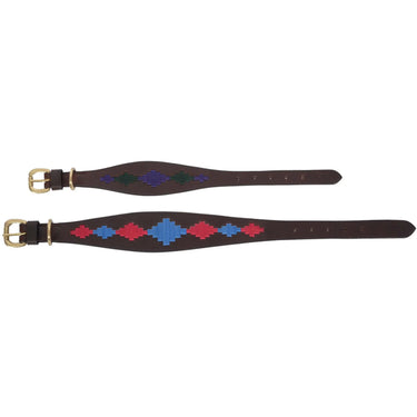 Weatherbeeta Lurcher Polo Leather Dog Collar Beaufort Brown/Purple/Teal| Online For Equine