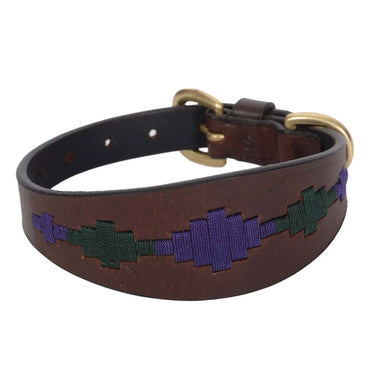 Weatherbeeta Lurcher Polo Leather Dog Collar Beaufort Brown/Purple/Teal| Online For Equine