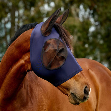 Weatherbeeta Navy/Black Comfitec Deluxe Stretch Fly Mask With Ears| Online For Equine