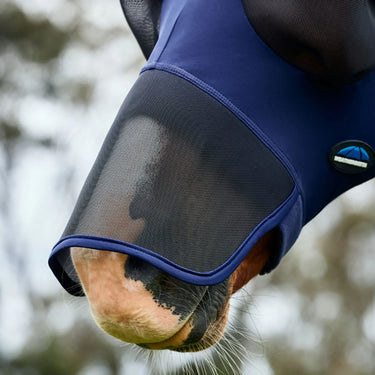 Weatherbeeta Navy/Black Comfitec Luxe Stretch Fly  Mask With Ears & Nose| Online For Equine