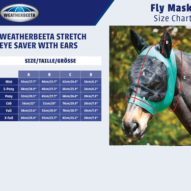 Weatherbeeta Navy Stretch Eye Saver Fly Mask With Ears| Online For Equine