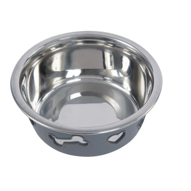 Weatherbeeta Non-Slip Stainless Steel Silicone Bone Dog Bowl Raspberry