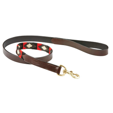 Buy Weatherbeeta Polo Leather Cowdray Brown/Black/Red/White Dog Lead | Online for Equine