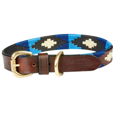 Buy Weatherbeeta Polo Leather Cowdray Brown/Blue/Blue Dog Collar | Online for Equine