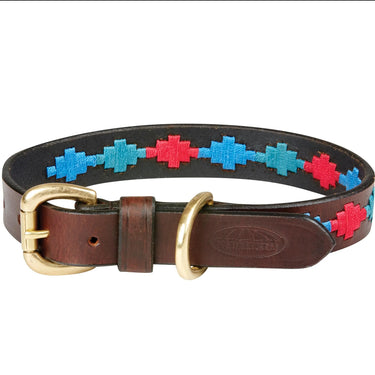 Weatherbeeta Polo Leather Dog Collar Beaufort Brown/Emerald/Pink/Blue