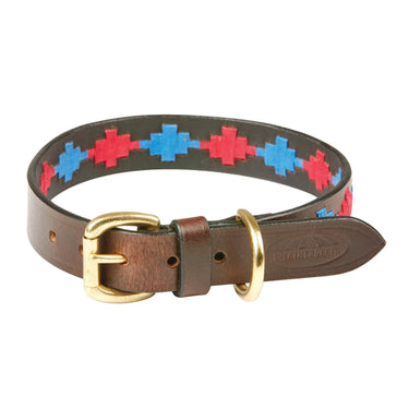 Weatherbeeta Polo Leather Dog Collar Beaufort Brown/Pink/Blue| Online For Equine