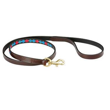 Weatherbeeta Polo Leather Dog Lead Beaufort Brown/Emerald/Pink/Blue