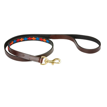 Weatherbeeta Polo Leather Dog Lead Beaufort Brown/Red/Orange/Blue