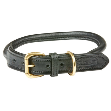 Buy Weatherbeeta Rolled Leather Black Dog Collar | Online for Equine