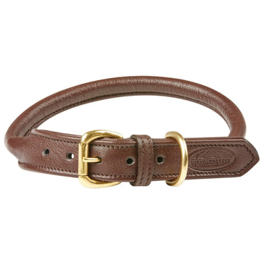 Buy Weatherbeeta Rolled Leather Brown Dog Collar | Online for Equine