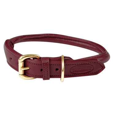 Buy Weatherbeeta Rolled Leather Maroon Dog Collar | Online for Equine