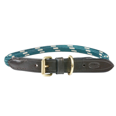 Buy Weatherbeeta Rope Leather Hunter Green/Brown Dog Collar | Online for Equine