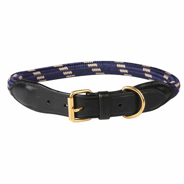 Buy Weatherbeeta Rope Leather Navy/Brown Dog Collar | Online for Equine
