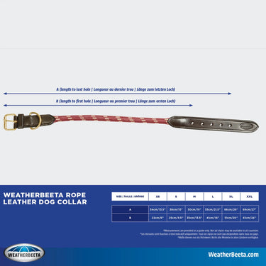 Buy Weatherbeeta Rope Leather Navy/Brown Dog Collar | Online for Equine