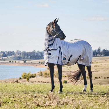 Weatherbeeta Silver/Navy/White Comfitec Hexi Shield Fly Sheet Combo| Online For Equine