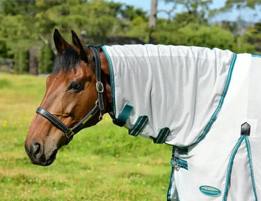 Weatherbeeta Silver/Teal Green/Stone Comfitec Zephyr Plus Mesh Fly Combo Neck| Online For Equine