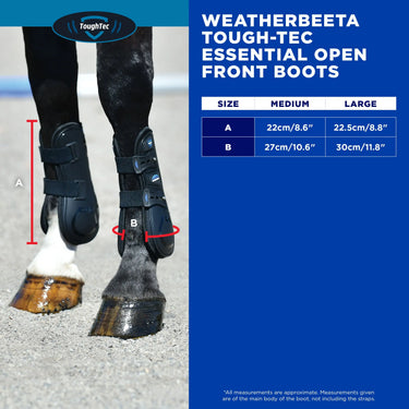 Weatherbeeta Tough-Tec Essential Open Front Boots Black| Online For Equine