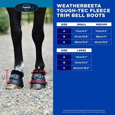 Weatherbeeta Tough-Tec Fleece Trim Bell Boots Black| Online For Equine
