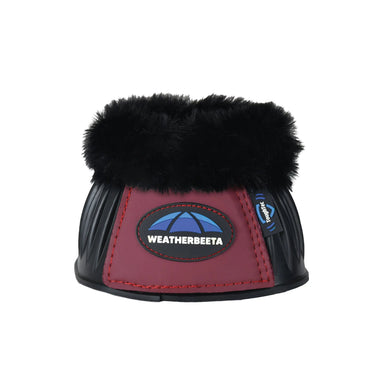 Weatherbeeta Tough-Tec Prime Fleece Trim Rubber Bell Boots Black/Burgundy| Online For Equine