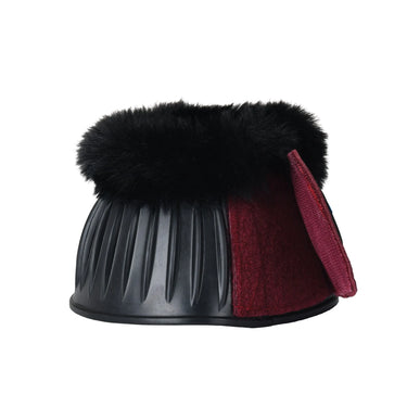 Weatherbeeta Tough-Tec Prime Fleece Trim Rubber Bell Boots Black/Burgundy| Online For Equine
