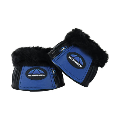 Weatherbeeta Tough-Tec Prime Fleece Trim Rubber Bell Boots Black/Cobalt| Online For Equine
