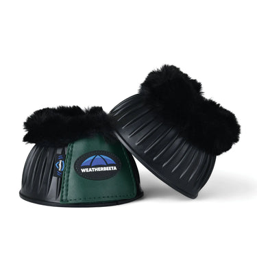 Weatherbeeta Tough-Tec Prime Fleece Trim Rubber Bell Boots Black/Forest Green| Online For Equine