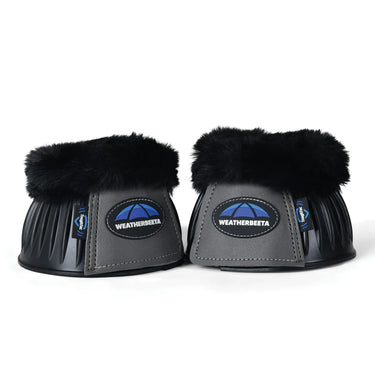 Weatherbeeta Tough-Tec Prime Fleece Trim Rubber Bell Boots Black/Grey| Online For Equine
