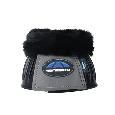 Weatherbeeta Tough-Tec Prime Fleece Trim Rubber Bell Boots Black/Grey| Online For Equine