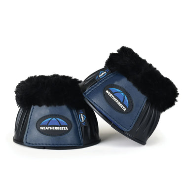 Weatherbeeta Tough-Tec Prime Fleece Trim Rubber Bell Boots Black/Navy| Online For Equine