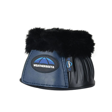 Weatherbeeta Tough-Tec Prime Fleece Trim Rubber Bell Boots Black/Navy| Online For Equine