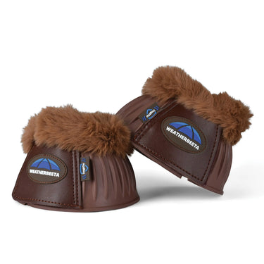 Weatherbeeta Tough-Tec Prime Fleece Trim Rubber Bell Boots Brown/Brown| Online For Equine