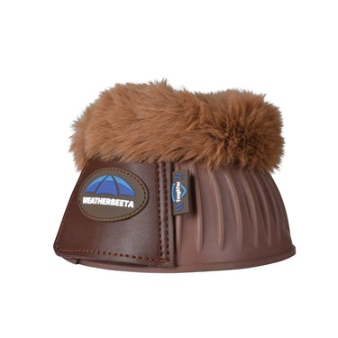Weatherbeeta Tough-Tec Prime Fleece Trim Rubber Bell Boots Brown/Brown| Online For Equine