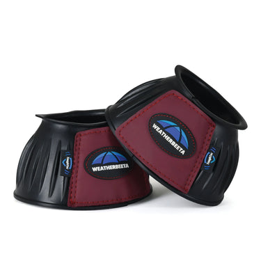 Weatherbeeta Tough-Tec Prime Rubber Bell Boots Black/Burgundy| Online For Equine