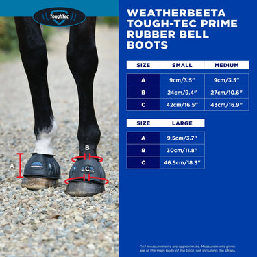 Weatherbeeta Tough-Tec Prime Rubber Bell Boots Black/Burgundy| Online For Equine