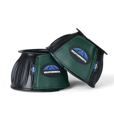 Weatherbeeta Tough-Tec Prime Rubber Bell Boots Black/Forest Green| Online For Equine