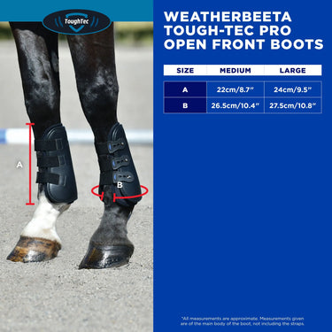 Weatherbeeta Tough-Tec Pro Open Front Boots Black| Online For Equine