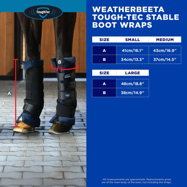 Weatherbeeta Tough-Tec Stable Boot Wraps Black/Navy| Online For Equine