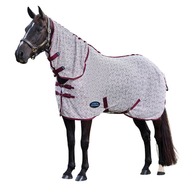 Weatherbeeta White/Burgundy Bit Print Comfitec Limited Edition Fly Sheet Combo| Online For Equine