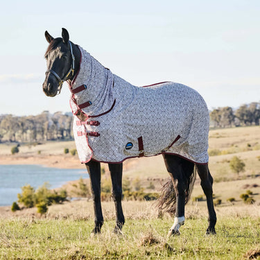 Weatherbeeta White/Burgundy Bit Print Comfitec Limited Edition Fly Sheet Combo| Online For Equine