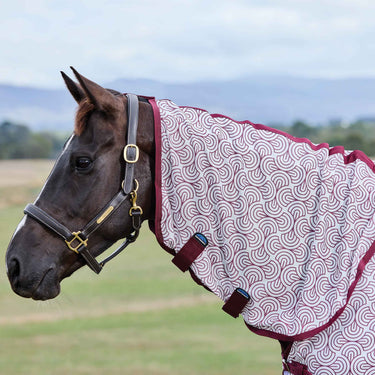 Weatherbeeta White/Burgundy Bit Print Comfitec Limited Edition Fly Sheet Combo| Online For Equine