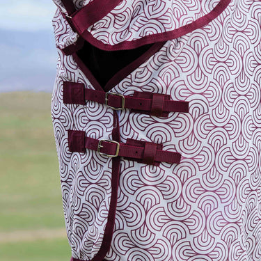 Weatherbeeta White/Burgundy Bit Print Comfitec Limited Edition Fly Sheet Combo| Online For Equine