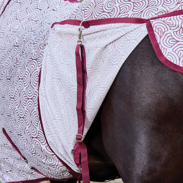 Weatherbeeta White/Burgundy Bit Print Comfitec Limited Edition Fly Sheet Combo| Online For Equine