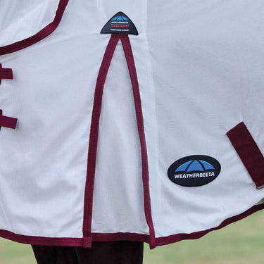 Weatherbeeta White/Burgundy Comfitec Essential Fly Sheet Combo| Online For Equine
