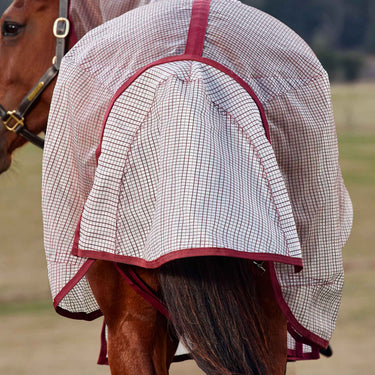 Weatherbeeta White/Burgundy Comfitec Ripshield Detach-A-Neck Fly Sheet| Online For Equine