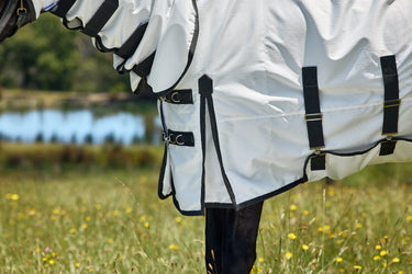 Weatherbeeta White/Charcoal Comfitec Sweet Itch Shield Fly Sheet Combo| Online For Equine