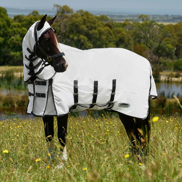 Weatherbeeta White/Charcoal Comfitec Sweet Itch Shield Fly Sheet Combo| Online For Equine